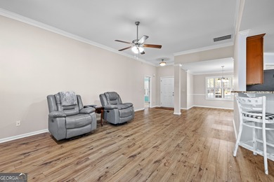 Nestled in a quiet cul-de-sac, this 3-bedroom, 2-bathroom ranch on Canongate On White Oak Golf Course in Georgia - for sale on GolfHomes.com, golf home, golf lot