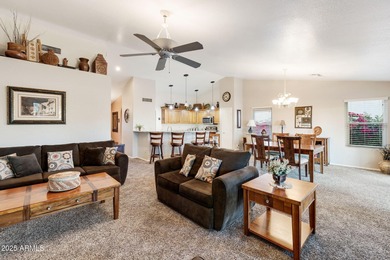 Significantly altered 3BR, 2BA Solano model on the walking path on Oakwood Golf Club  in Arizona - for sale on GolfHomes.com, golf home, golf lot