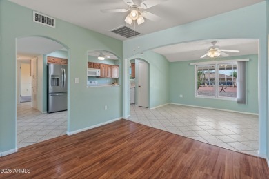 Welcome to the heart of Sun City! This charming 2-bedroom on Sun City Lakes West and East in Arizona - for sale on GolfHomes.com, golf home, golf lot