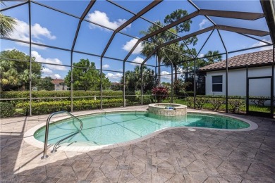Enjoy golf & pond views from your paver lanai w/pool & spa in on The Club At Grandezza in Florida - for sale on GolfHomes.com, golf home, golf lot