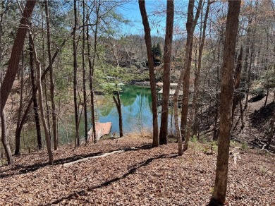 This Lake Keowee-waterfront homesite has a swim platform dock on The Cliffs At Keowee Vineyards Golf Club in South Carolina - for sale on GolfHomes.com, golf home, golf lot
