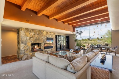 Organic contemporary with breathtaking views of Black Mountain on The Boulders Resort Golf Club in Arizona - for sale on GolfHomes.com, golf home, golf lot