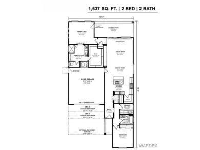 This is the Ironwood Plan featuring 2 bedrooms and office nook on Laughlin Ranch Golf Club in Arizona - for sale on GolfHomes.com, golf home, golf lot