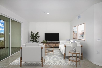 This southwest-facing GROUND FLOOR DiAngelo model, newly built on Panther Run Golf Club in Florida - for sale on GolfHomes.com, golf home, golf lot