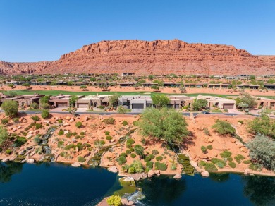 This spectacular home on the 6th Hole of the Entrada Golf Course on Entrada at Snow Canyon in Utah - for sale on GolfHomes.com, golf home, golf lot