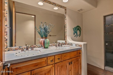 This spectacular custom home is a true desert retreat, ideally on The Boulders Resort Golf Club in Arizona - for sale on GolfHomes.com, golf home, golf lot