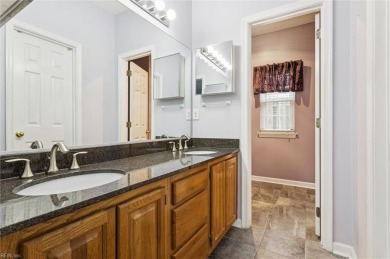 1st Floor Primary Bedroom Suite w/ Quartz & Low-Step Shower on Kiln Creek Golf and Country Club in Virginia - for sale on GolfHomes.com, golf home, golf lot