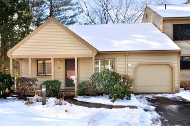 Enjoy the spectacular direct pond views from this ranch End Unit on Farmington Woods Country Club in Connecticut - for sale on GolfHomes.com, golf home, golf lot