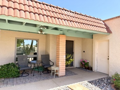 Fabulous mountain views on the side courtyard of this home on Rio Verde Country Club - Quail Run in Arizona - for sale on GolfHomes.com, golf home, golf lot