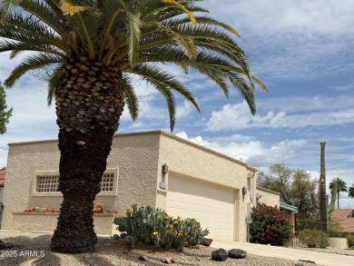 Fabulous mountain views on the side courtyard of this home on Rio Verde Country Club - Quail Run in Arizona - for sale on GolfHomes.com, golf home, golf lot