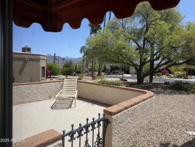 Fabulous mountain views on the side courtyard of this home on Rio Verde Country Club - Quail Run in Arizona - for sale on GolfHomes.com, golf home, golf lot