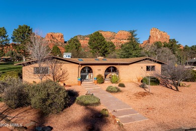 This classic Sedona slump block home represents one of the on Oakcreek Country Club in Arizona - for sale on GolfHomes.com, golf home, golf lot