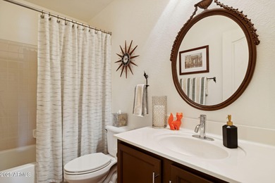 SPECTACULAR VIEWS! Immaculate Topaz model w/sparkling oasis pool on Tuscany Falls At Pebble Creek in Arizona - for sale on GolfHomes.com, golf home, golf lot