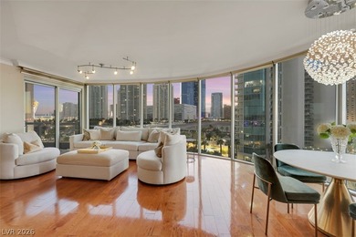 Stunning corner residence with dramatic curved floor-to-ceiling on  in Nevada - for sale on GolfHomes.com, golf home, golf lot