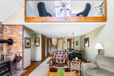 Eastman condo with 3 levels of living space and beautiful sunset on Eastman Golf Links in New Hampshire - for sale on GolfHomes.com, golf home, golf lot