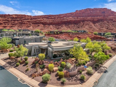 Stunning views and walls of glass bring the red rocks and on Entrada at Snow Canyon in Utah - for sale on GolfHomes.com, golf home, golf lot