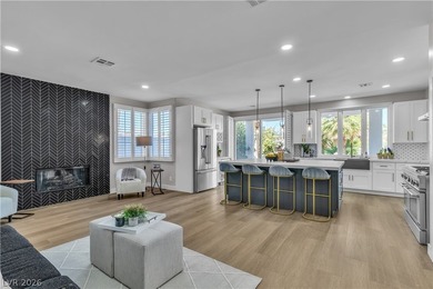 The windows open wide to the sun and the long, green stretch of on Canyon Gate Country Club in Nevada - for sale on GolfHomes.com, golf home, golf lot