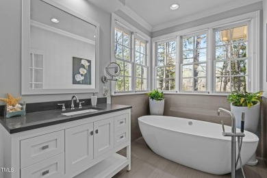 Tempting, tantalizing Tryon Courte home overlooking the 7th on Governors Club in North Carolina - for sale on GolfHomes.com, golf home, golf lot