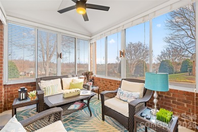 Brick end-unit patio home with flowing floor plan - vaulted on Highland Creek Golf Club in North Carolina - for sale on GolfHomes.com, golf home, golf lot