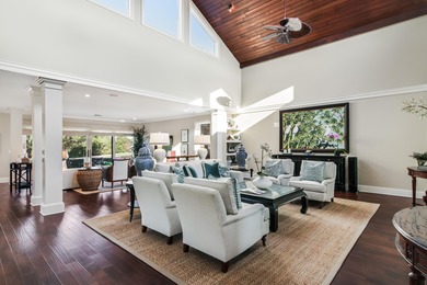 Upscale single-story estate located on the 16th hole of on  in Florida - for sale on GolfHomes.com, golf home, golf lot