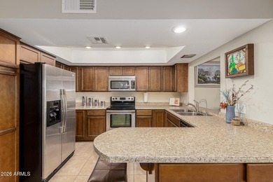 Step through the double entry doors into a comfortable on Ahwatukee Country Club in Arizona - for sale on GolfHomes.com, golf home, golf lot