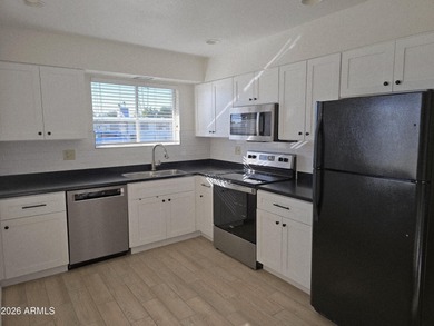 Panoramic golf course views in this desirable end-unit, 4-plex on Sun City South Golf Course in Arizona - for sale on GolfHomes.com, golf home, golf lot