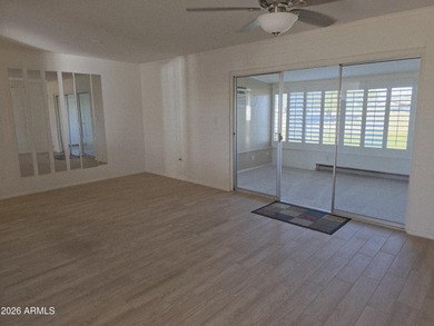 Panoramic golf course views in this desirable end-unit, 4-plex on Sun City South Golf Course in Arizona - for sale on GolfHomes.com, golf home, golf lot