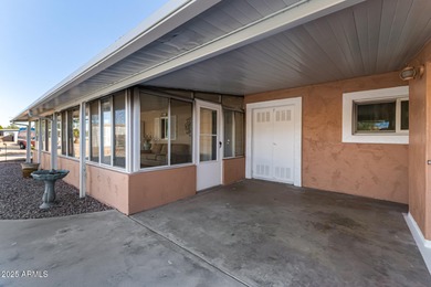 Great curb appeal to this corner lot 2 bed 2 bath furnished home on Fountain of the Sun Country Club in Arizona - for sale on GolfHomes.com, golf home, golf lot