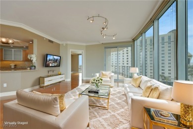 A stunning corner residence with floor-to-ceiling windows on Las Vegas Country Club in Nevada - for sale on GolfHomes.com, golf home, golf lot