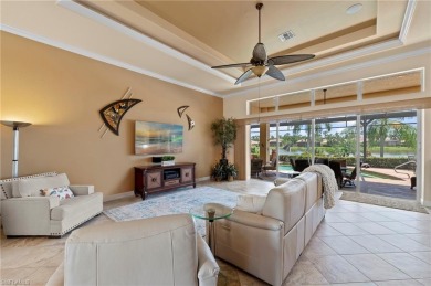 This sought-after Aragon model sits on a premium lakefront lot on Estero Country Club in Florida - for sale on GolfHomes.com, golf home, golf lot