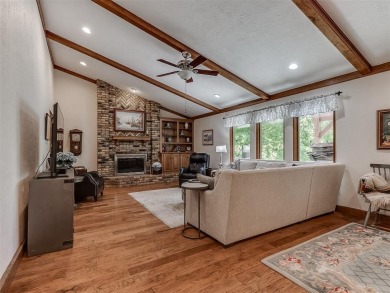 Beautiful and unique Chicago Brick highlights this meticulously on KickingBird Golf Course in Oklahoma - for sale on GolfHomes.com, golf home, golf lot