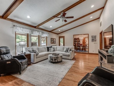 Beautiful and unique Chicago Brick highlights this meticulously on KickingBird Golf Course in Oklahoma - for sale on GolfHomes.com, golf home, golf lot