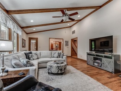 Beautiful and unique Chicago Brick highlights this meticulously on KickingBird Golf Course in Oklahoma - for sale on GolfHomes.com, golf home, golf lot