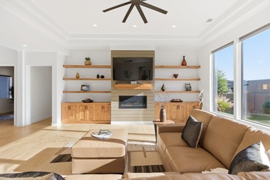 As you are welcomed into your tucked-in private entry courtyard on The Ledges Golf Club in Utah - for sale on GolfHomes.com, golf home, golf lot