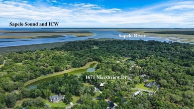 Location, location, location... situated just inside the gates on Sapelo Hammock Golf Club in Georgia - for sale on GolfHomes.com, golf home, golf lot