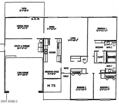 Beautiful Sun City 3 bedroom Stanford model, popular North South on PalmBrook Country Club in Arizona - for sale on GolfHomes.com, golf home, golf lot