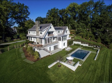 Perched gracefully atop a bluff on a premier private cul de sac on Longshore Club Park Golf Course in Connecticut - for sale on GolfHomes.com, golf home, golf lot