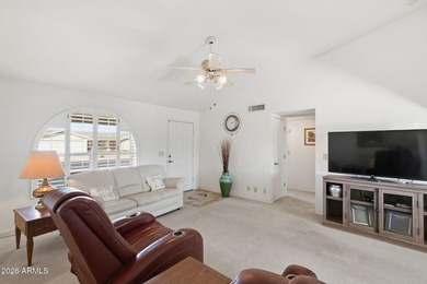 Welcome to a bright and inviting 2-bed, 2 FULL bath home nestled on Sunland Village East Golf Course in Arizona - for sale on GolfHomes.com, golf home, golf lot