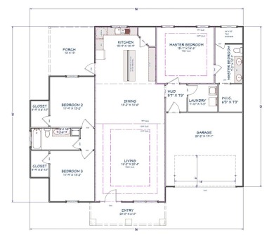 The sandpiper floor plan.  3 bedroom, 2 bathroom.  Colors and on St. James Bay in Florida - for sale on GolfHomes.com, golf home, golf lot