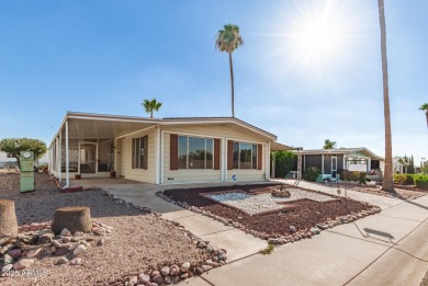 Don't miss this adorable 2-bedroom mobile home in Apache Wells! on Apache Wells Country Club in Arizona - for sale on GolfHomes.com, golf home, golf lot