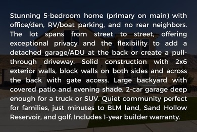 Stunning 5-bedroom home (primary on main) with office/den on Copper Rock Golf Course in Utah - for sale on GolfHomes.com, golf home, golf lot