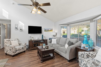 FURNISHED Vaulted Socorro model with HUGE patio! Don't mis this on Sun Village Golf Course in Arizona - for sale on GolfHomes.com, golf home, golf lot