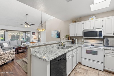 FURNISHED Vaulted Socorro model with HUGE patio! Don't mis this on Sun Village Golf Course in Arizona - for sale on GolfHomes.com, golf home, golf lot