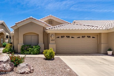 Enjoy the charm of this delightful 2-bedroom end-unit townhome! on Apache Wells Country Club in Arizona - for sale on GolfHomes.com, golf home, golf lot
