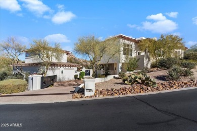 Welcome to this exquisite Santa Barbara style home located in on Troon Country Club in Arizona - for sale on GolfHomes.com, golf home, golf lot