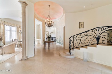 Welcome to this exquisite Santa Barbara style home located in on Troon Country Club in Arizona - for sale on GolfHomes.com, golf home, golf lot