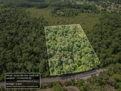 5 quiet acres located on the outskirts of Crawfordville. Minutes on Wildwood Country Club in Florida - for sale on GolfHomes.com, golf home, golf lot