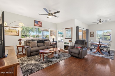 This beautifully remodeled Willow floor plan features walnut on Sun City Grand Golf Couse and Club in Arizona - for sale on GolfHomes.com, golf home, golf lot