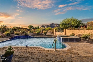 Experience luxury in this netzero, solar-powered on Superstition Mountain Club - Lost Gold in Arizona - for sale on GolfHomes.com, golf home, golf lot