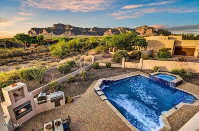Experience luxury in this netzero, solar-powered on Superstition Mountain Club - Lost Gold in Arizona - for sale on GolfHomes.com, golf home, golf lot